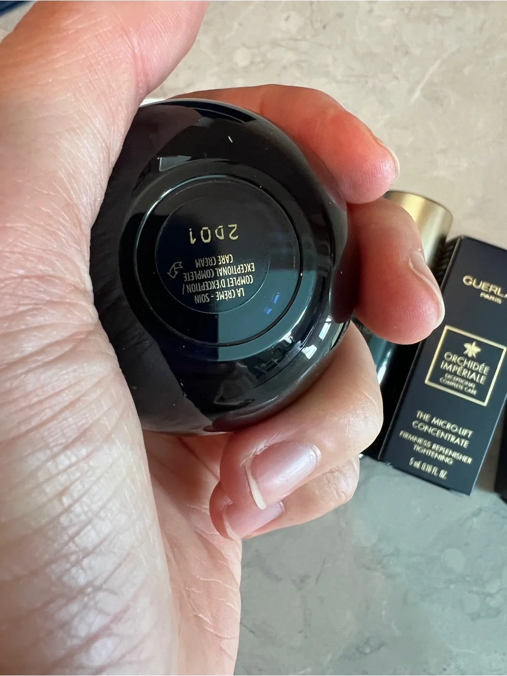 GUERLAIN Orchidee Imperiale Navy Blue and Gold Skincare Set